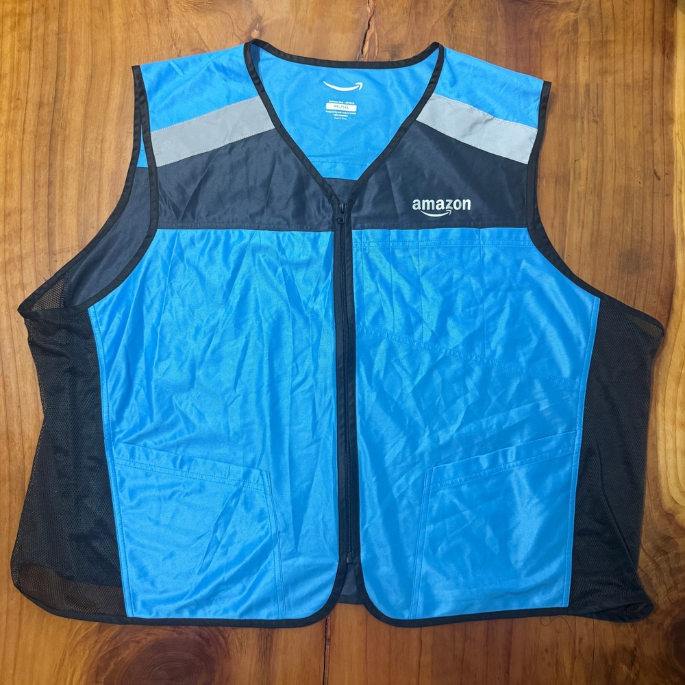 Amazon Jacket Vest Mens 4XL/5Xl Reflective Lightweight full zip Delivery Z3-28